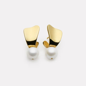 Najo Earrings Najo Sunbeam Freshwater Pearl Drop Earrings – Gold & Silver