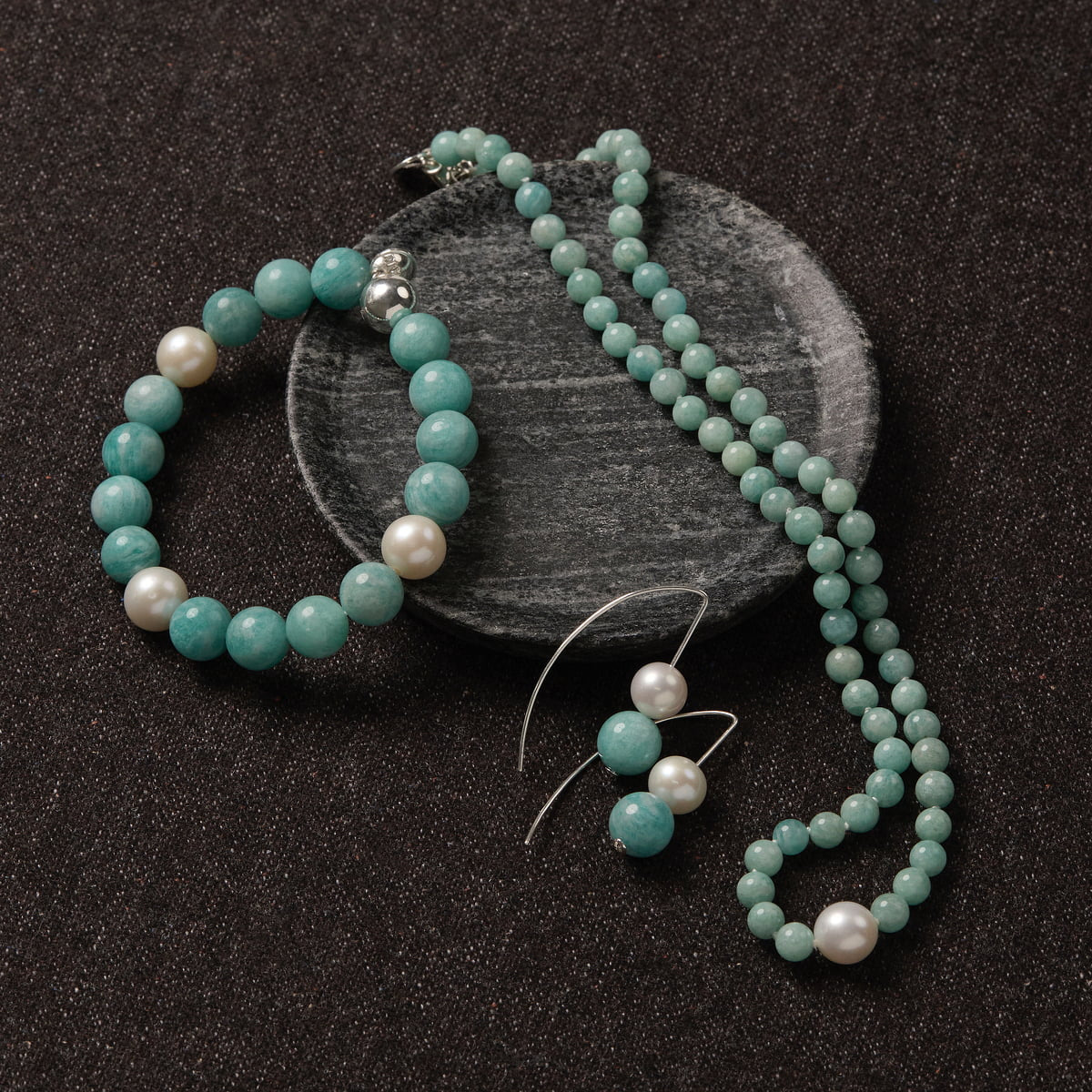 Najo Earrings Najo Sunset Amazonite & Pearl Earring