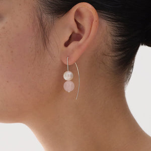 Najo Earrings Najo Sunset Rose Quartz & Pearl Earring