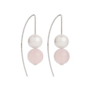 Najo Earrings Najo Sunset Rose Quartz & Pearl Earring