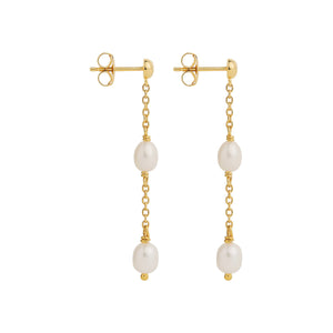 Najo Earrings Najo Tidal Whisper Double Pearl Earring