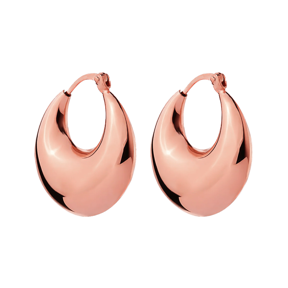 Najo Earrings Rose Gold Billow Hoop Earrings