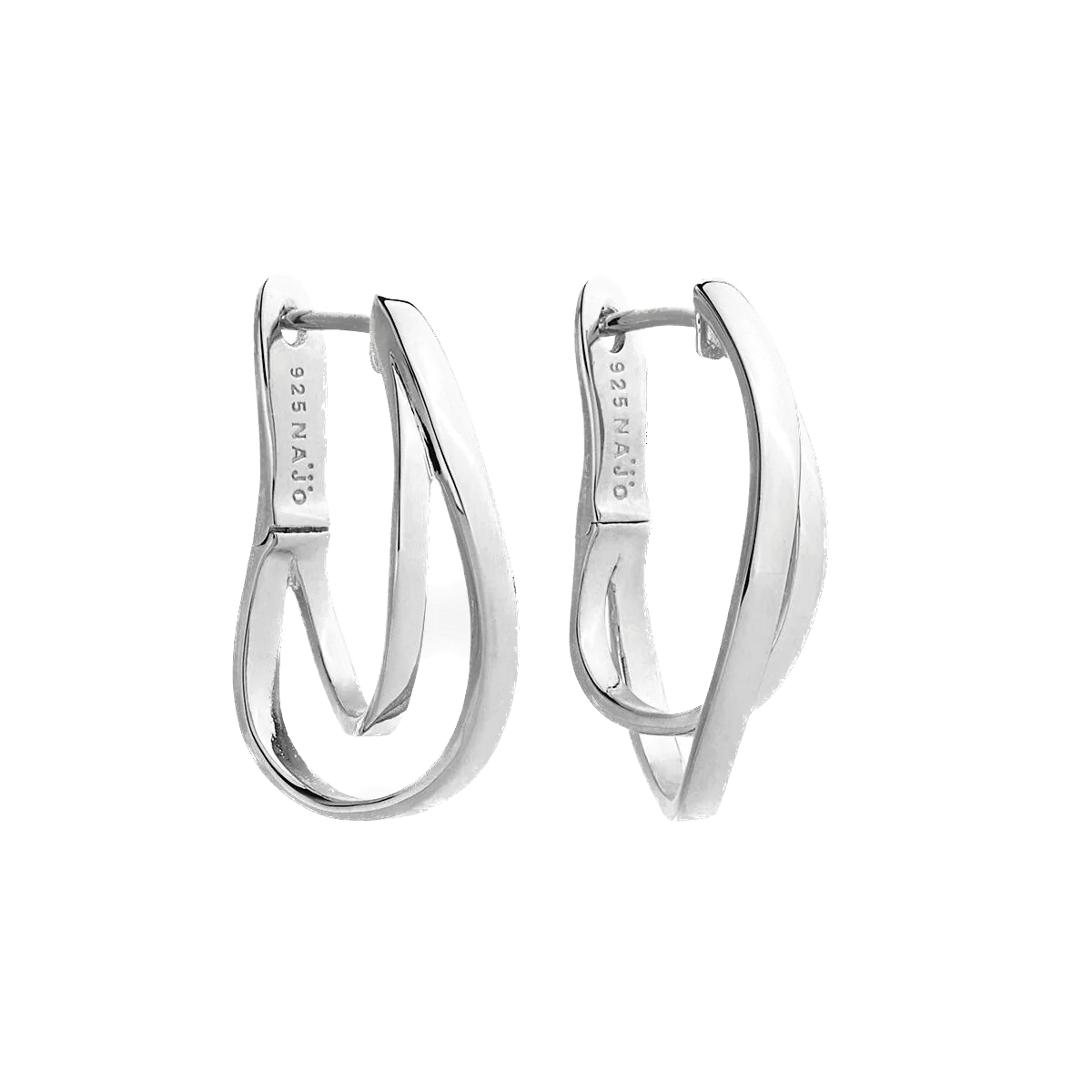 Najo Earrings Silver Fountain Hoop Earrings