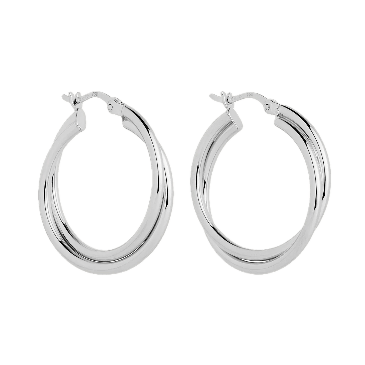 Najo Earrings Silver Najo Duet Hoop Earrings