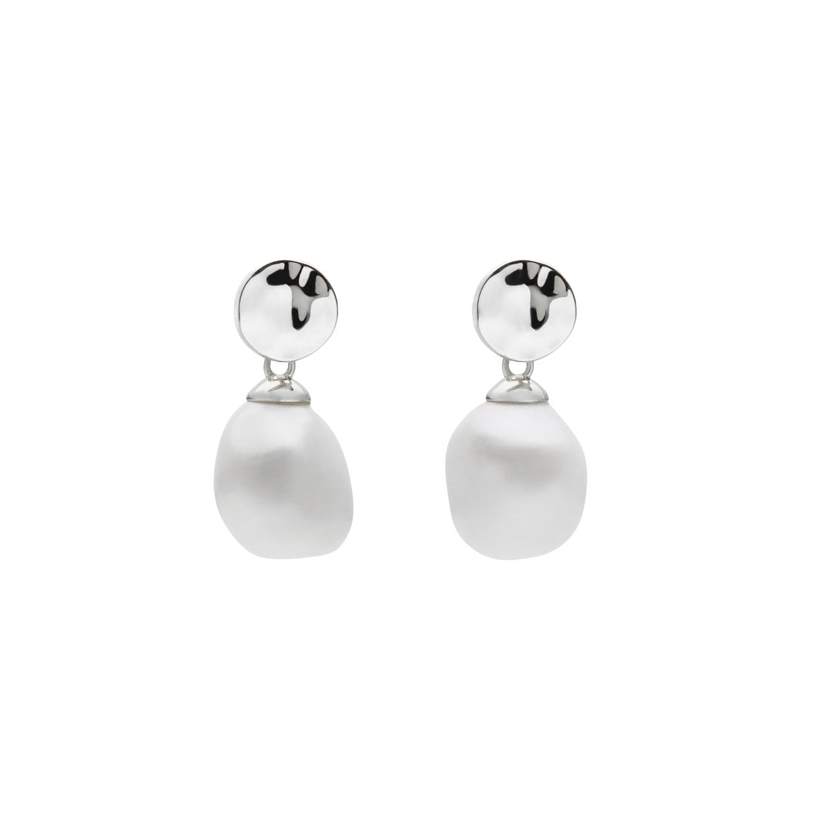 Najo Earrings Silver Najo Ocean Drift Freshwater Pearl Drop Earrings – Gold & Silver