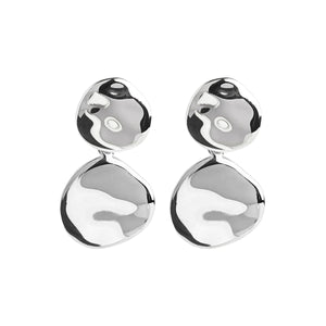 Najo Earrings Silver Najo Shard Double Disk Stud