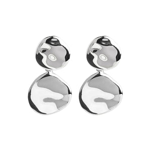 Najo Earrings Silver Najo Shard Double Disk Stud