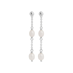 Najo Earrings Silver Najo Tidal Whisper Double Pearl Earring