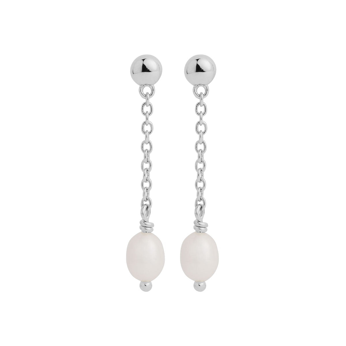 Najo Earrings Silver Najo Tidal Whisper Single Pearl Earring