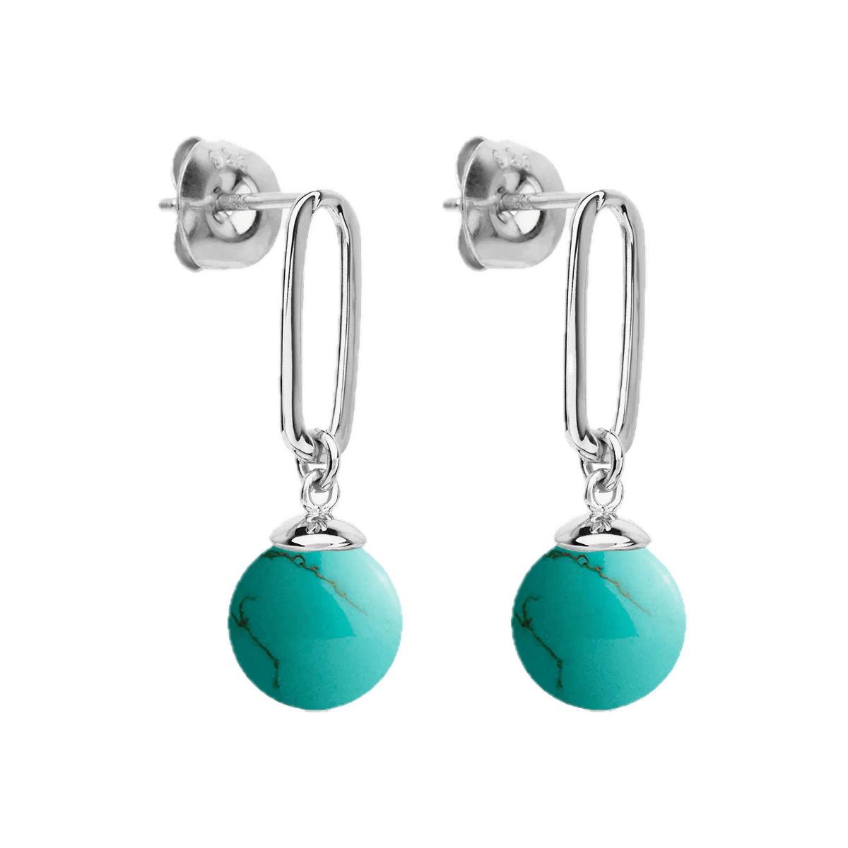 Najo Earrings Silver / Silver Najo The Enchantress Turquoise Drop Stud Earrings