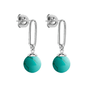 Najo Earrings Silver / Silver Najo The Enchantress Turquoise Drop Stud Earrings