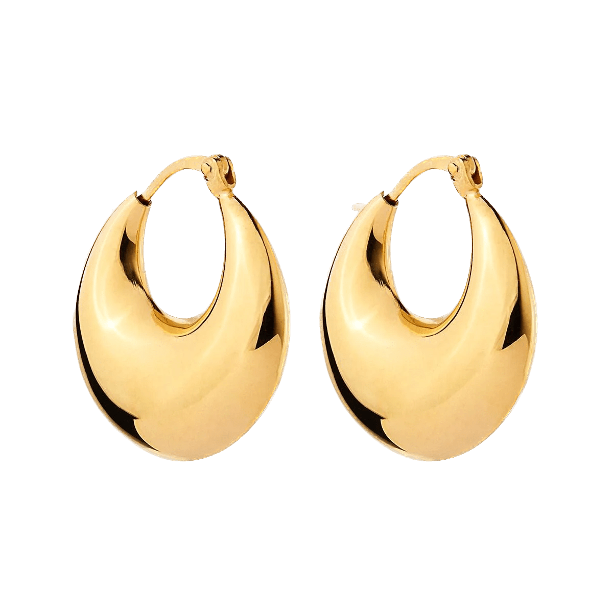 Najo Earrings Yellow Gold Billow Hoop Earrings