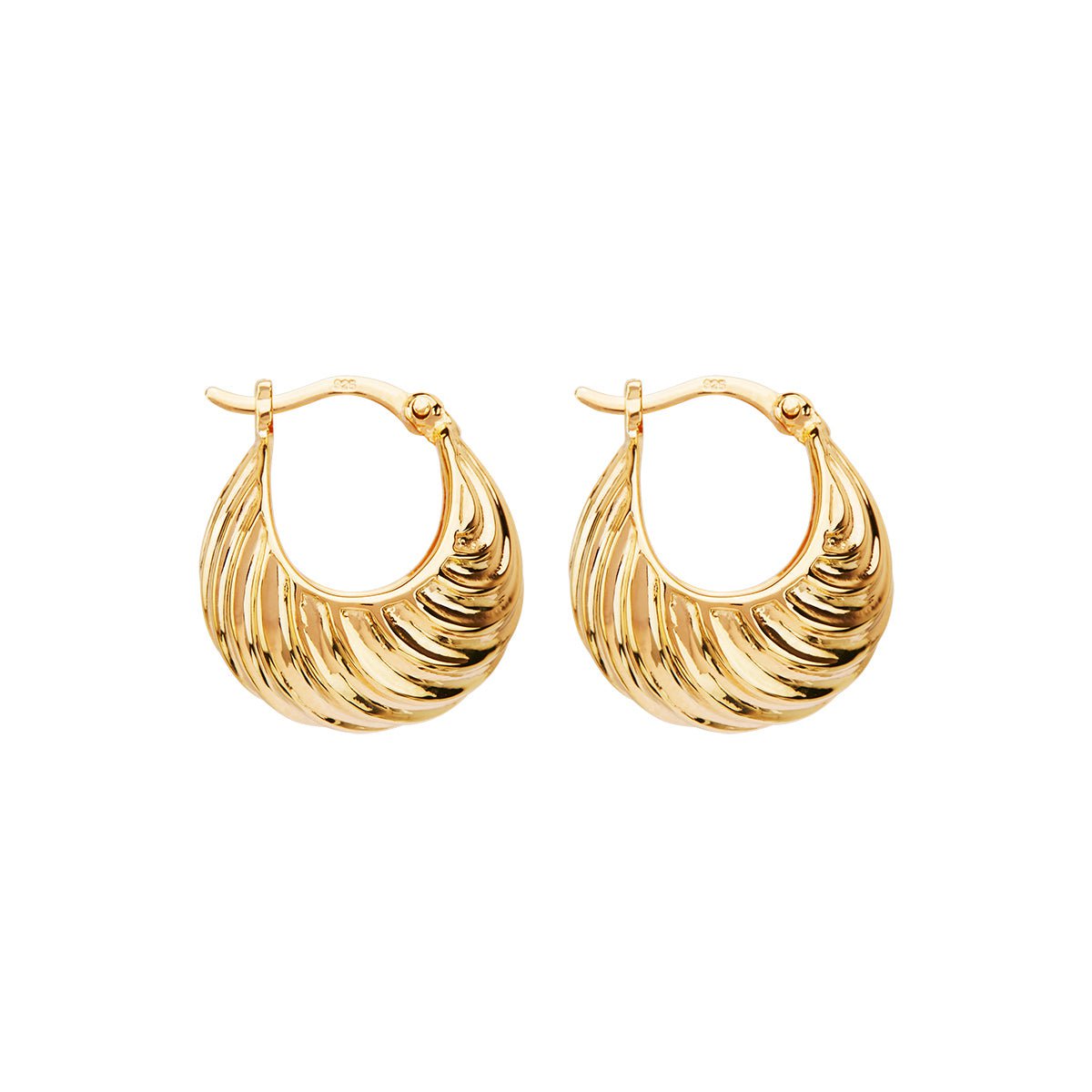 Najo Earrings Yellow Gold Cloud Catcher Hoop Earrings