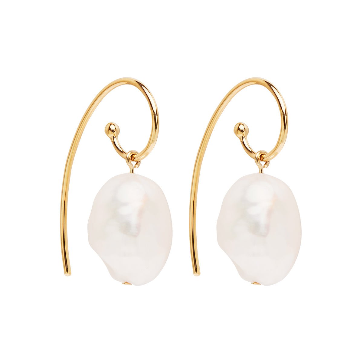 Najo Earrings Yellow Gold Seabell Pearl Earrings