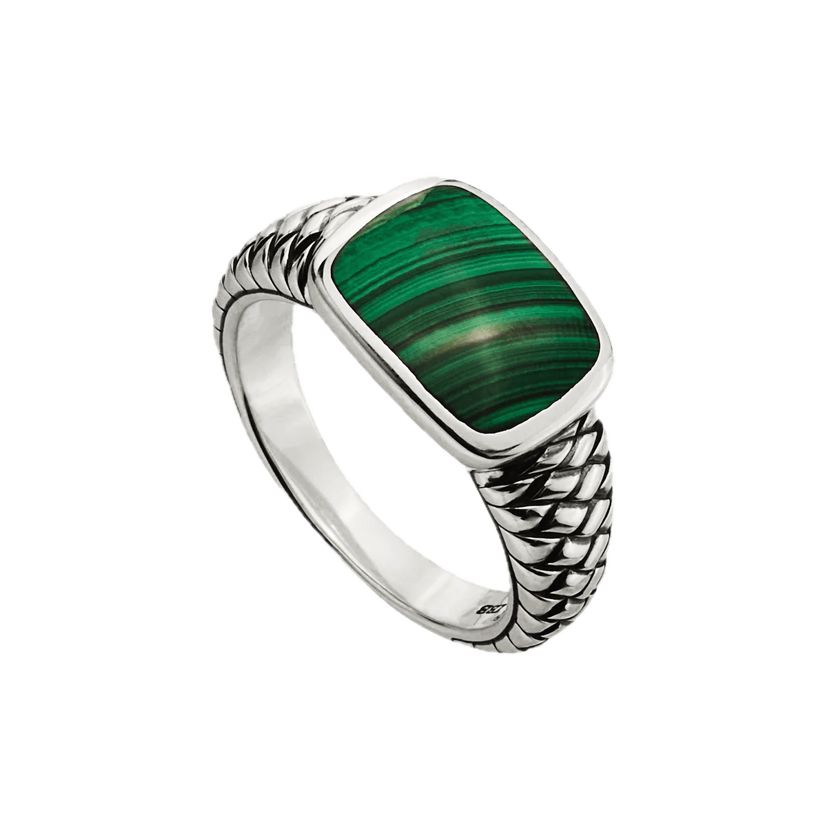 Najo Malachite / 10 Najo Navigator Men’s Silver Ring