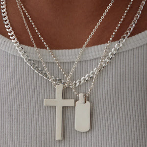 Najo Najo Insignia Men’s Silver Dog Tag Necklace