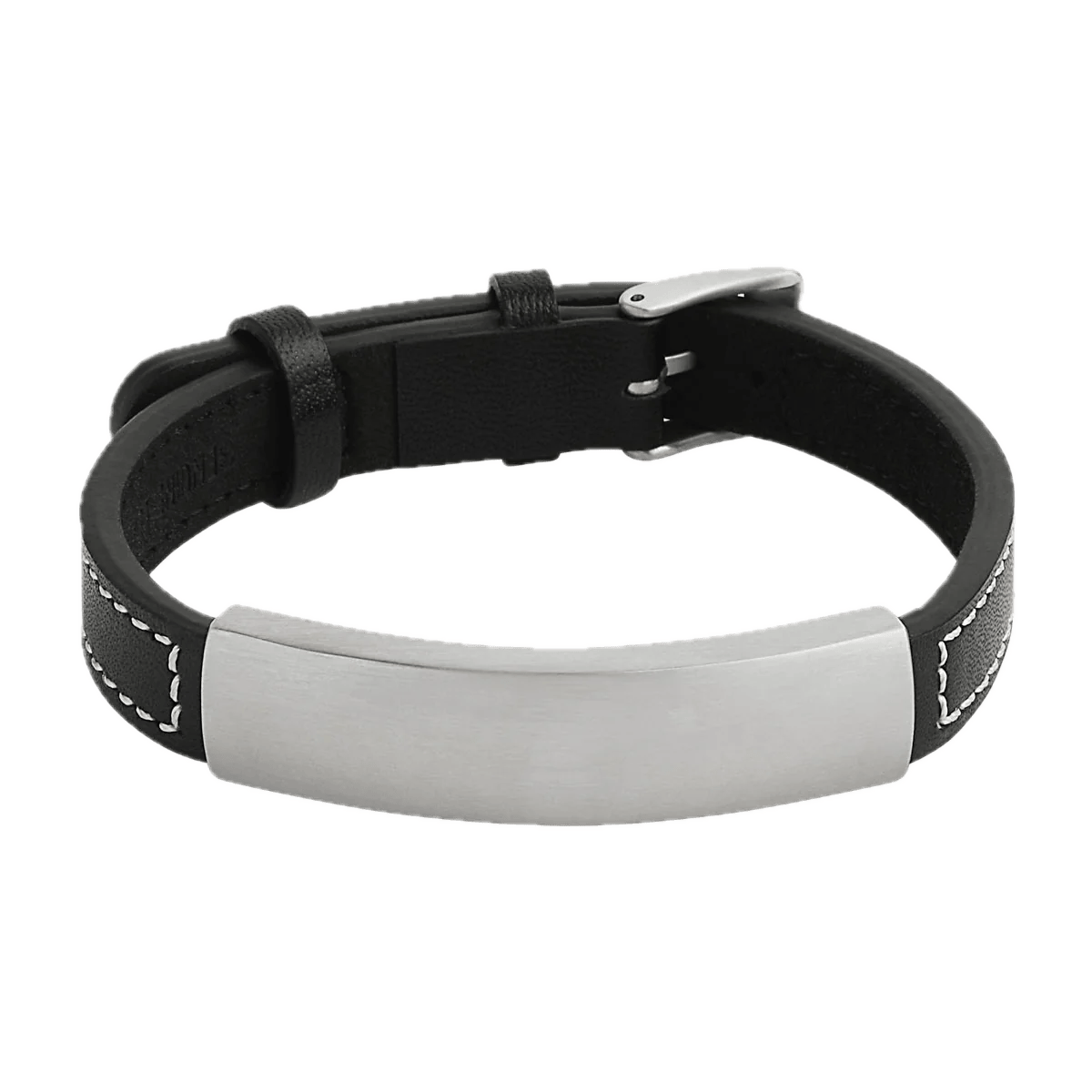 Najo Najo Memento Men’s Leather Buckle Identity Bracelet