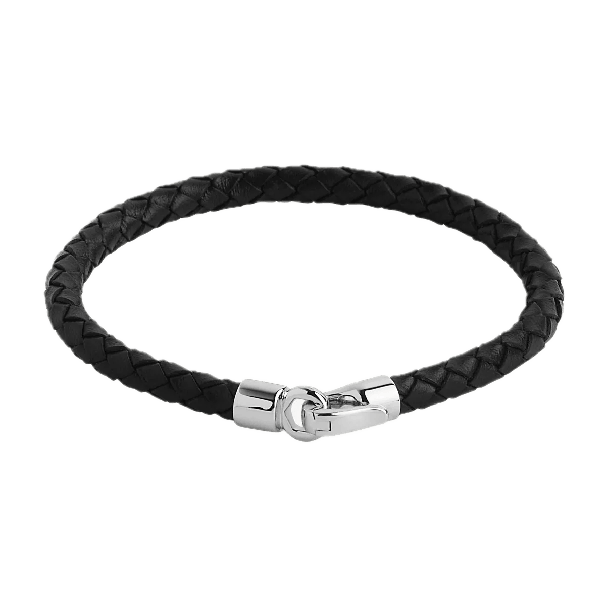 Najo Navy / 21cm Najo The Mariner Men’s Plaited Leather and Steel Bracelet