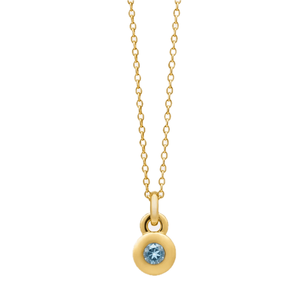 Najo Necklaces Gold Najo December Blue Topaz Birthstone Necklace – Sterling Silver & Gold Plated