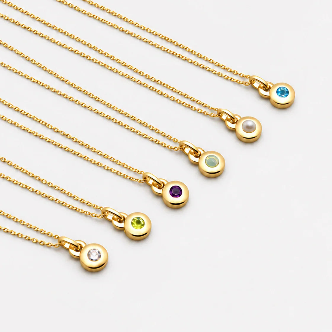 Najo Necklaces Najo August Peridot Birthstone Necklace – Sterling Silver & Gold Plated