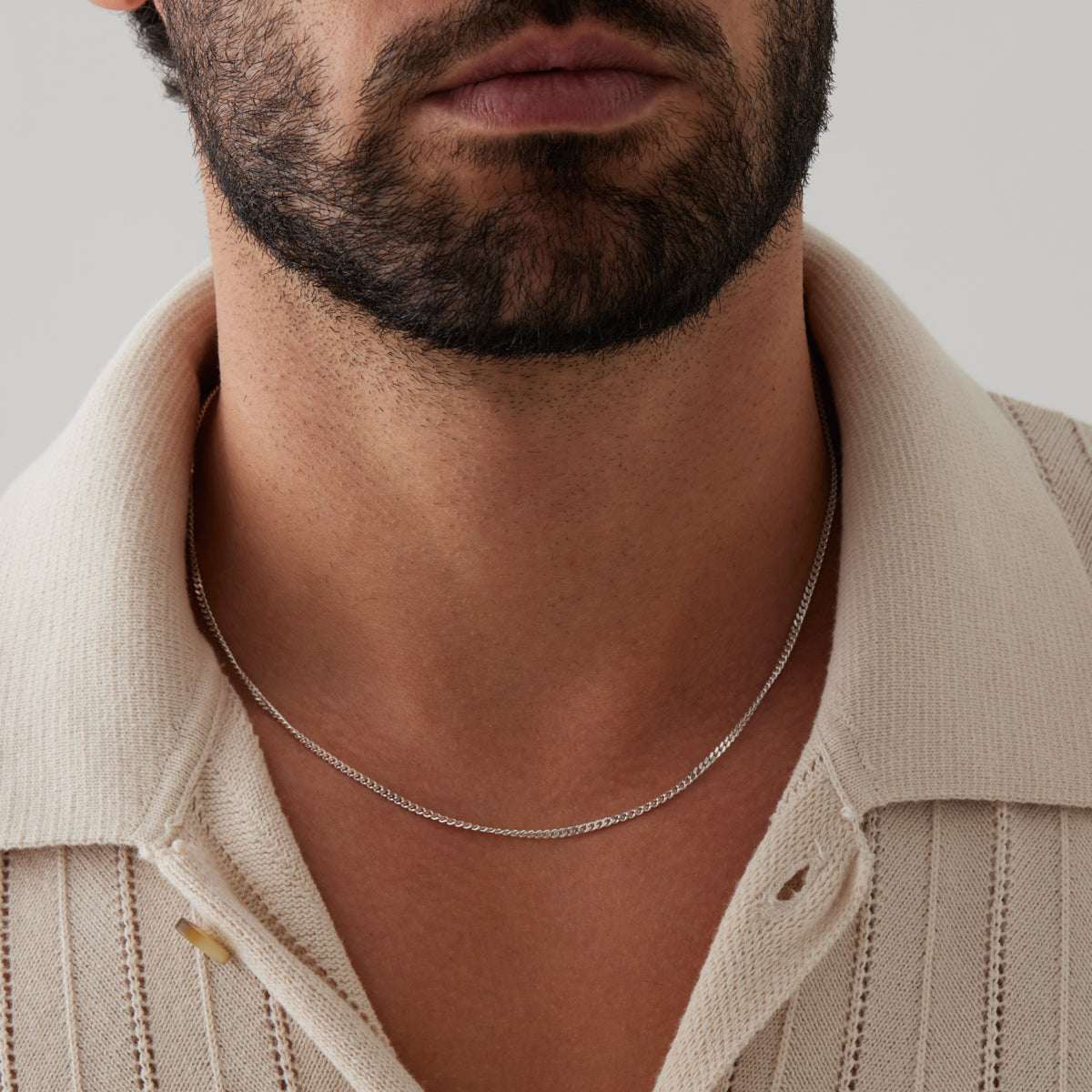 Najo Necklaces Najo Cuban Men's Silver Chain Necklace 2.1mm