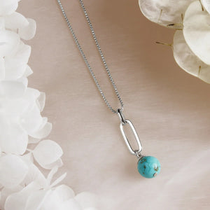Najo Necklaces Najo Enchantress Turquoise Pendant Necklace – Sterling Silver & Gold Plated