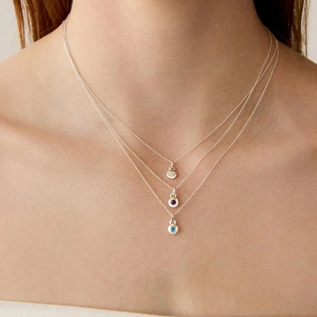 Najo Necklaces Najo February Amethyst Birthstone Necklace – Sterling Silver & Gold Plated