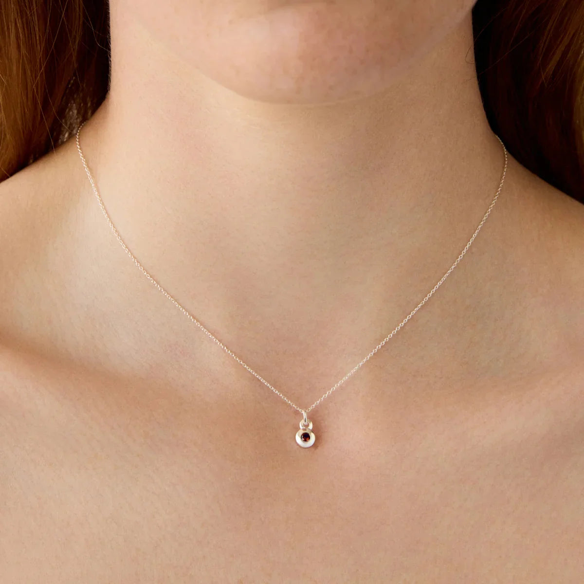 Najo Necklaces Najo January Garnet Birthstone Necklace – Sterling Silver & Gold Plated