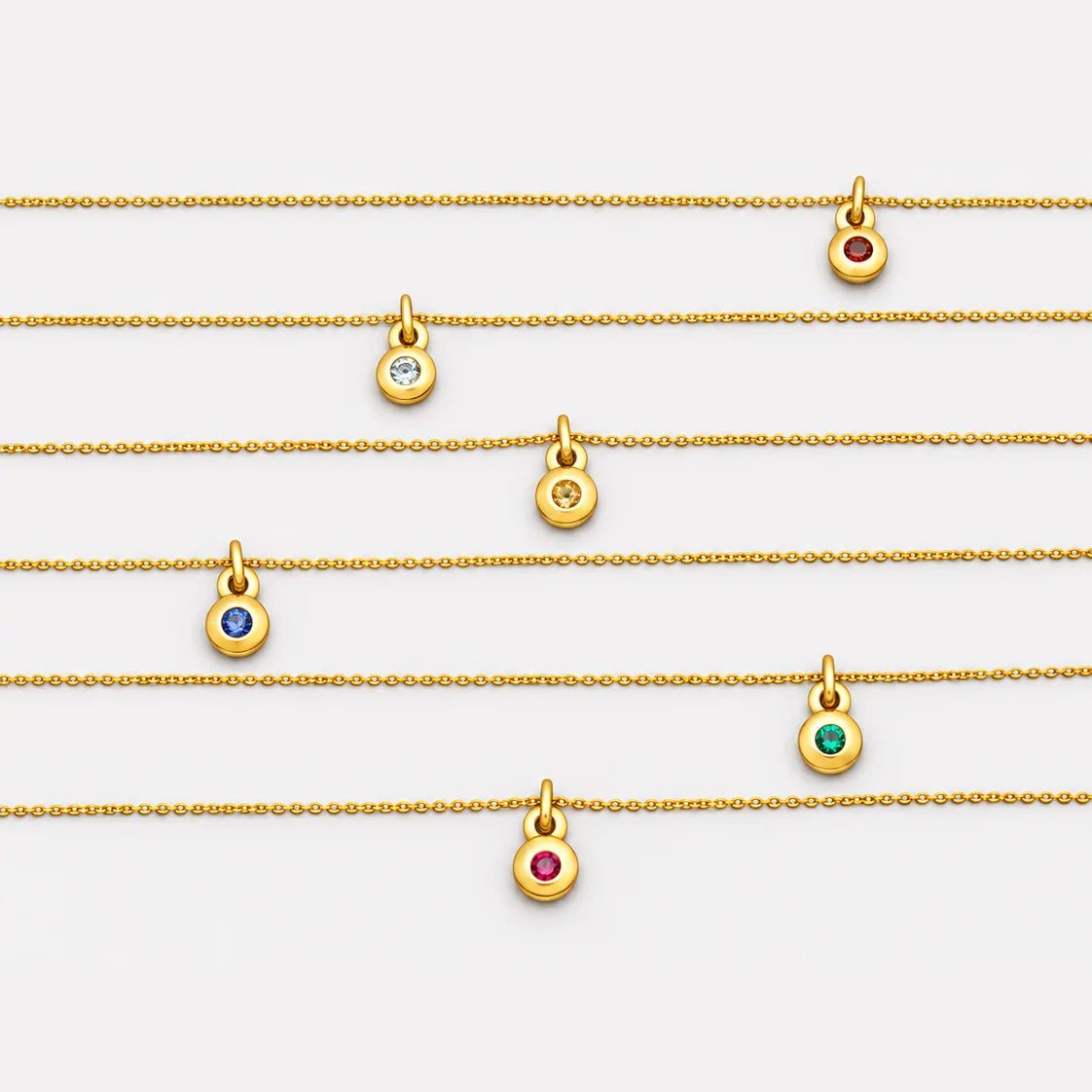 Najo Necklaces Najo January Garnet Birthstone Necklace – Sterling Silver & Gold Plated