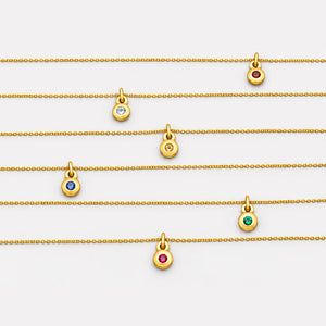 Najo Necklaces Najo January Garnet Birthstone Necklace – Sterling Silver & Gold Plated