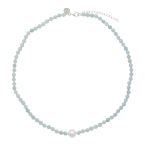 Najo Necklaces Najo Sunset Aquamarine & Pearl Necklace