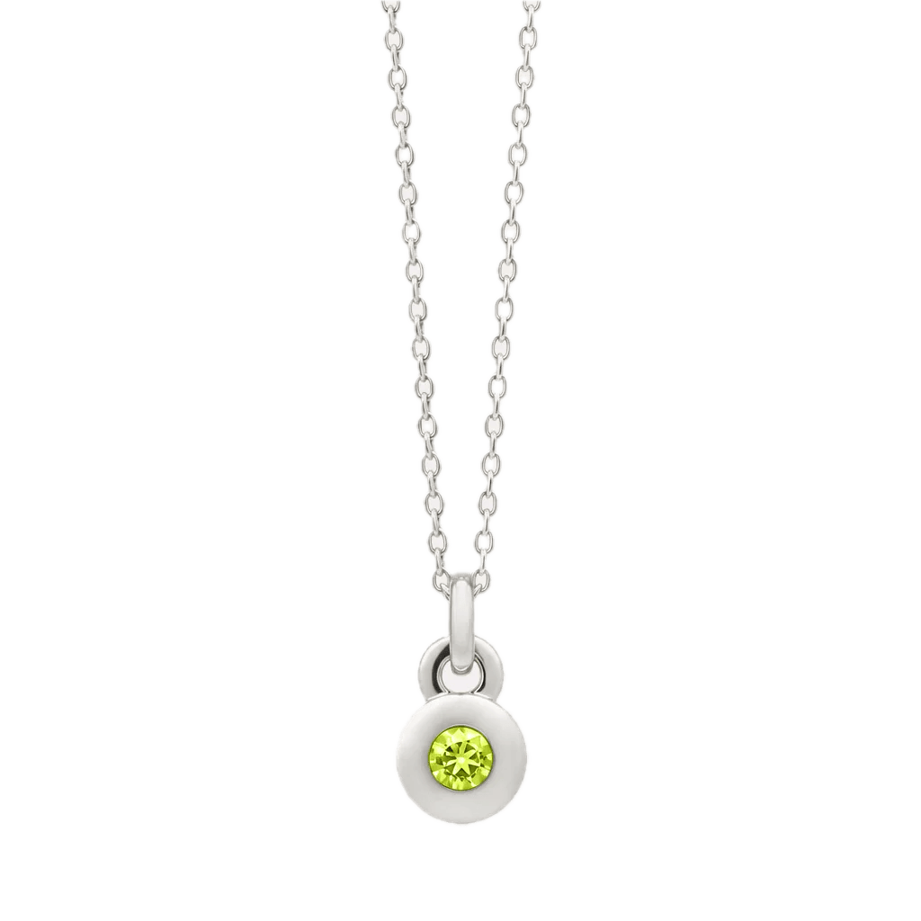Najo Necklaces Silver Najo August Peridot Birthstone Necklace – Sterling Silver & Gold Plated