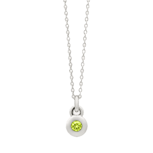 Najo Necklaces Silver Najo August Peridot Birthstone Necklace – Sterling Silver & Gold Plated