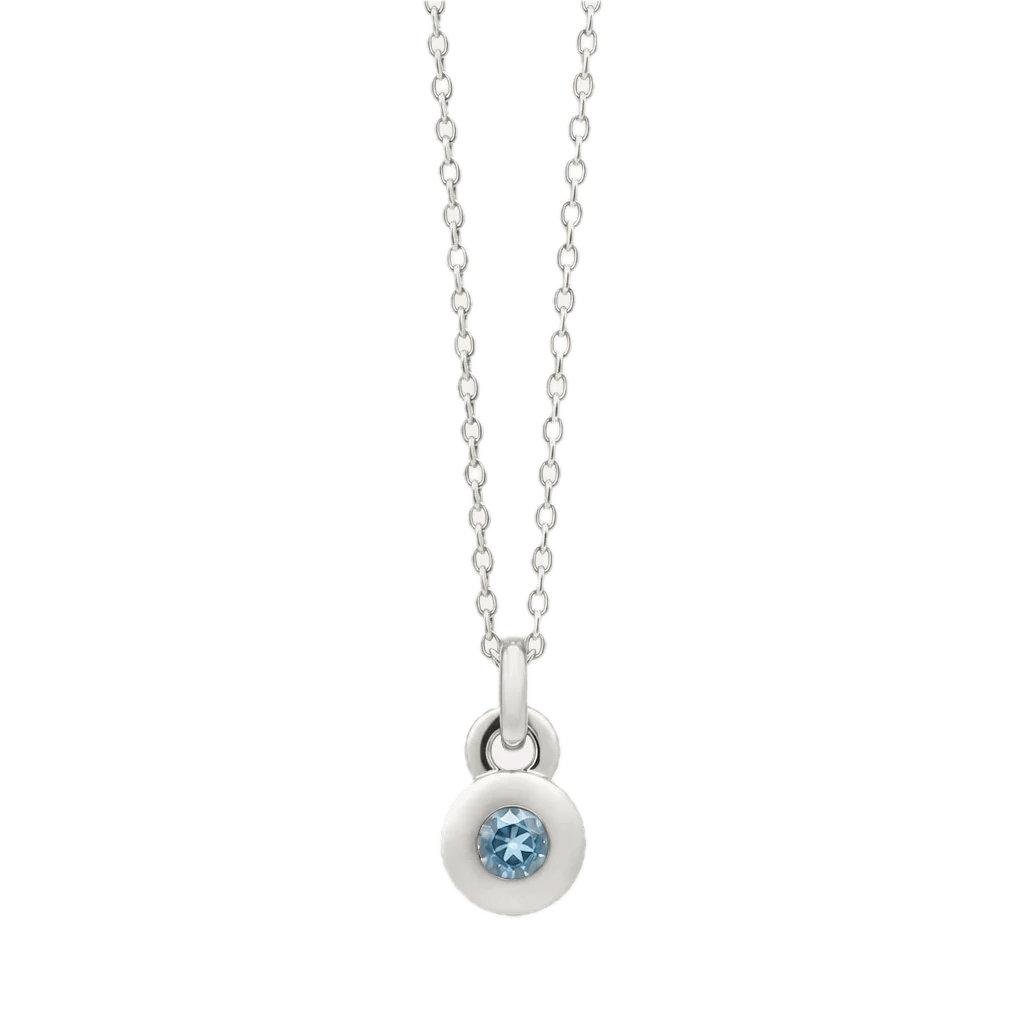Najo Necklaces Silver Najo December Blue Topaz Birthstone Necklace – Sterling Silver & Gold Plated