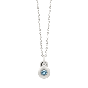 Najo Necklaces Silver Najo December Blue Topaz Birthstone Necklace – Sterling Silver & Gold Plated