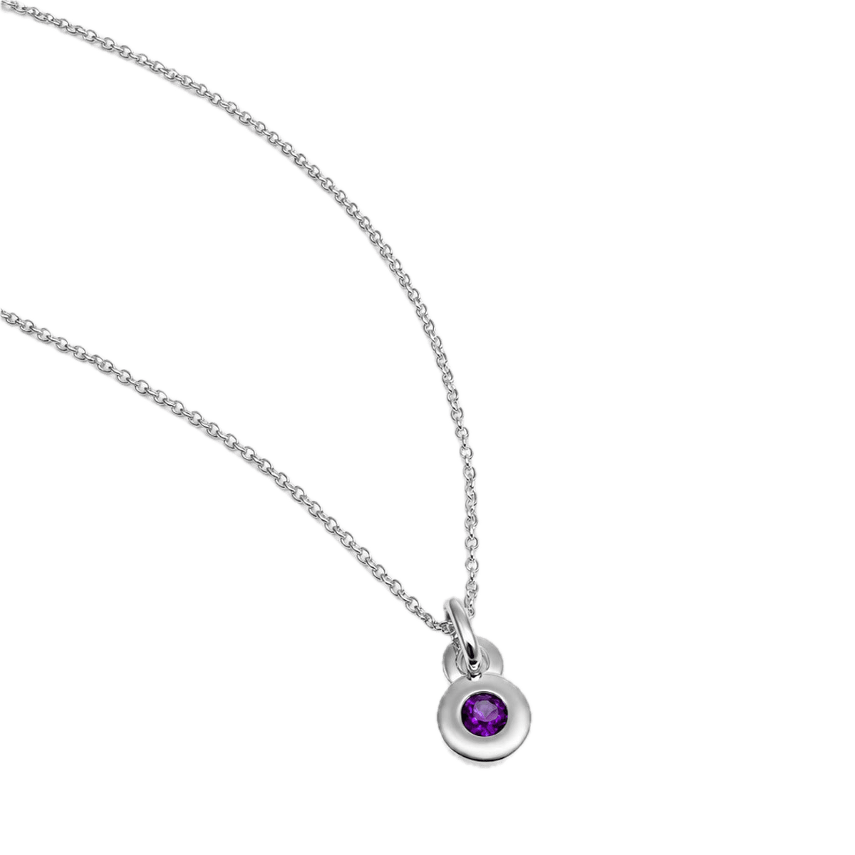 Najo Necklaces Silver Najo February Amethyst Birthstone Necklace – Sterling Silver & Gold Plated