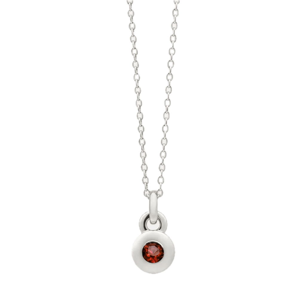 Najo Necklaces Silver Najo January Garnet Birthstone Necklace – Sterling Silver & Gold Plated