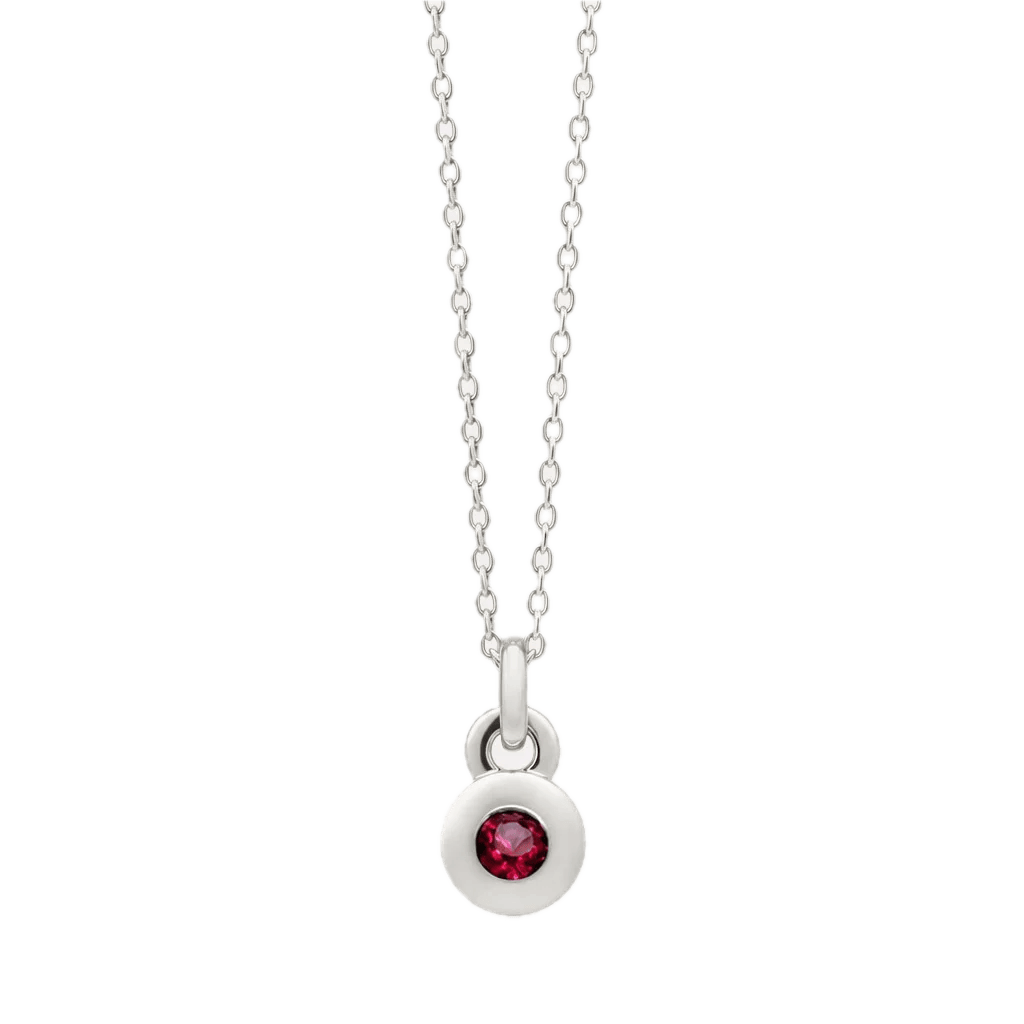 Najo Necklaces Silver Najo July Ruby Birthstone Necklace – Sterling Silver & Gold Plated