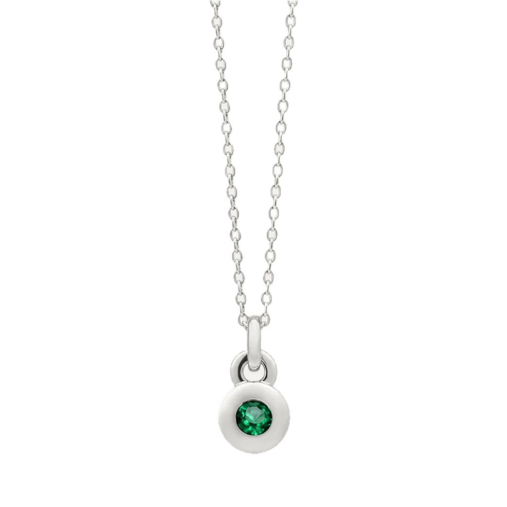 Najo Necklaces Silver Najo May Emerald Birthstone Necklace – Sterling Silver & Gold Plated