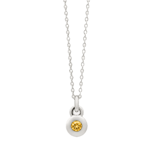 Najo Necklaces Silver Najo November Citrine Birthstone Necklace – Sterling Silver & Gold Plated