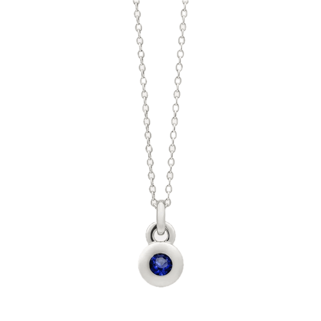 Najo Necklaces Silver Najo September Sapphire Birthstone Necklace – Sterling Silver & Gold Plated