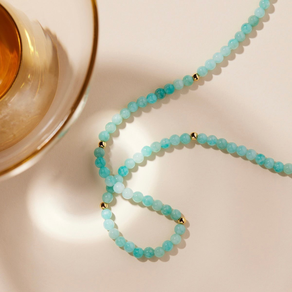 Najo Necklaces Yellow Gold Azzurro Amazonite Necklace