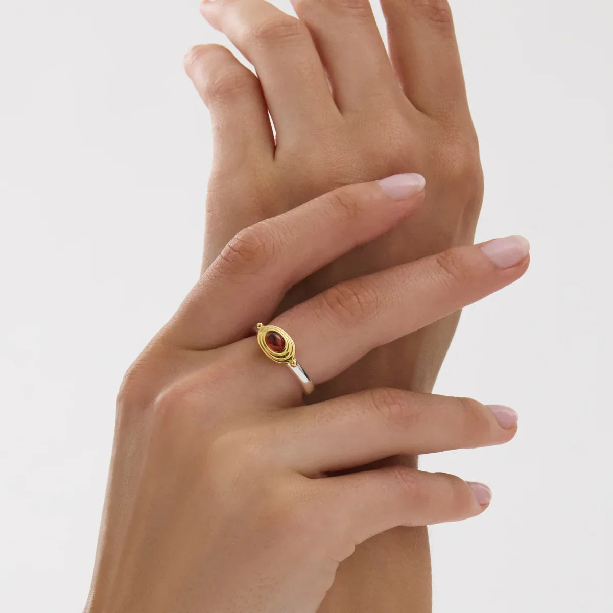 Najo Rings Najo Horizon Gemstone Ring – Citrine, Garnet & Blue Topaz