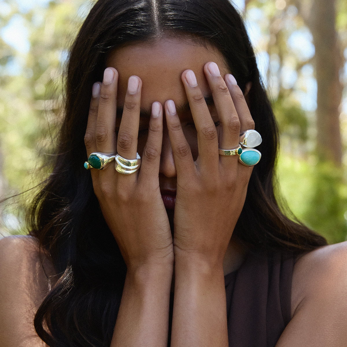 Najo Rings Najo Ring Solace 2 Tone Green Onyx