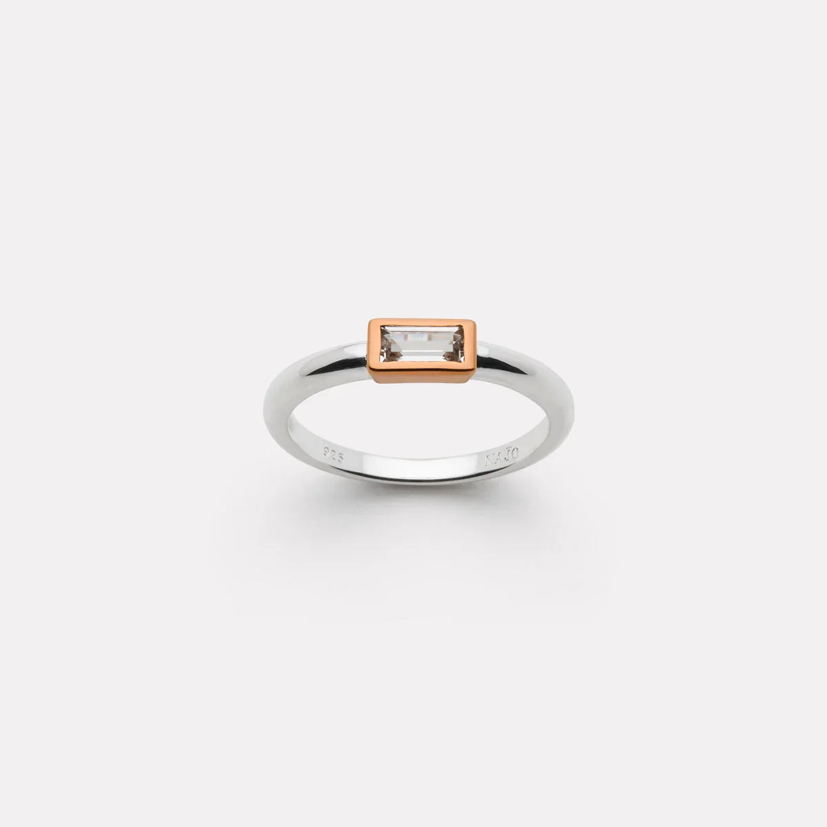 Najo Rings Najo Skye 2-Tone Cubic Zirconia Ring – Silver/Gold & Silver/Rose Gold
