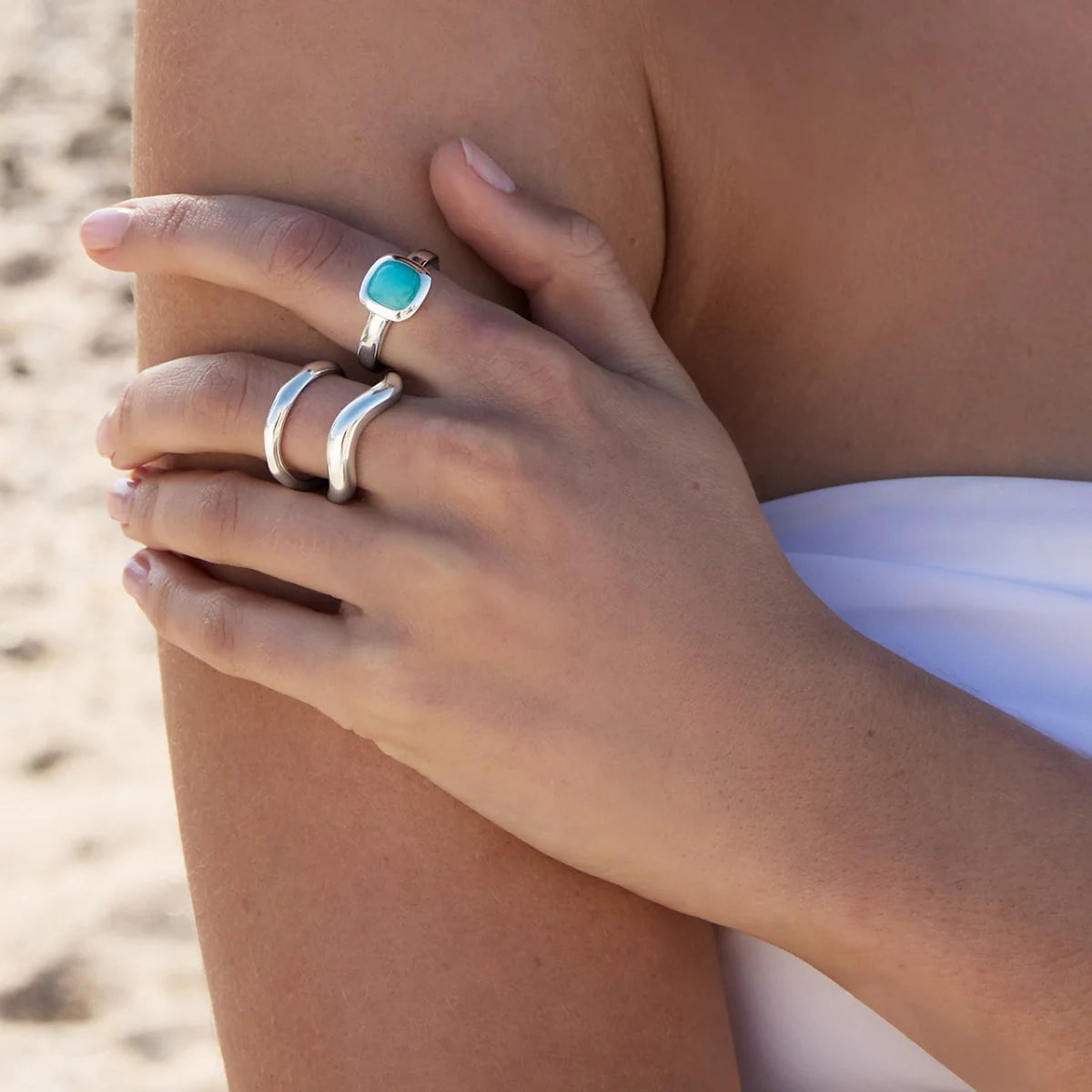 Blue wave ring deals