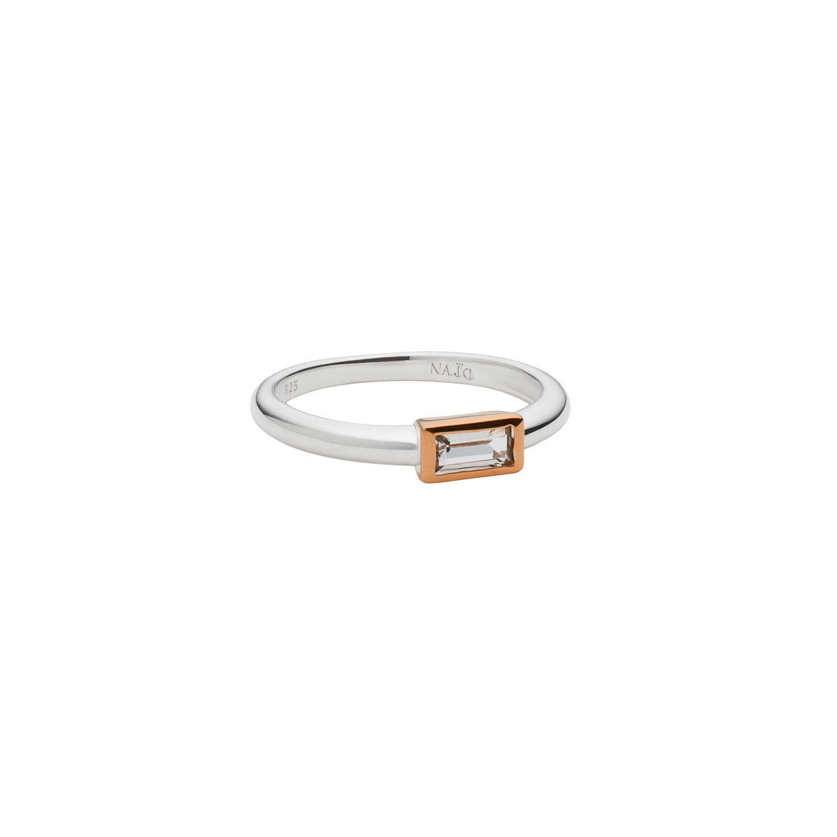 Najo Rings Rose Gold / Small Najo Skye 2-Tone Cubic Zirconia Ring – Silver/Gold & Silver/Rose Gold