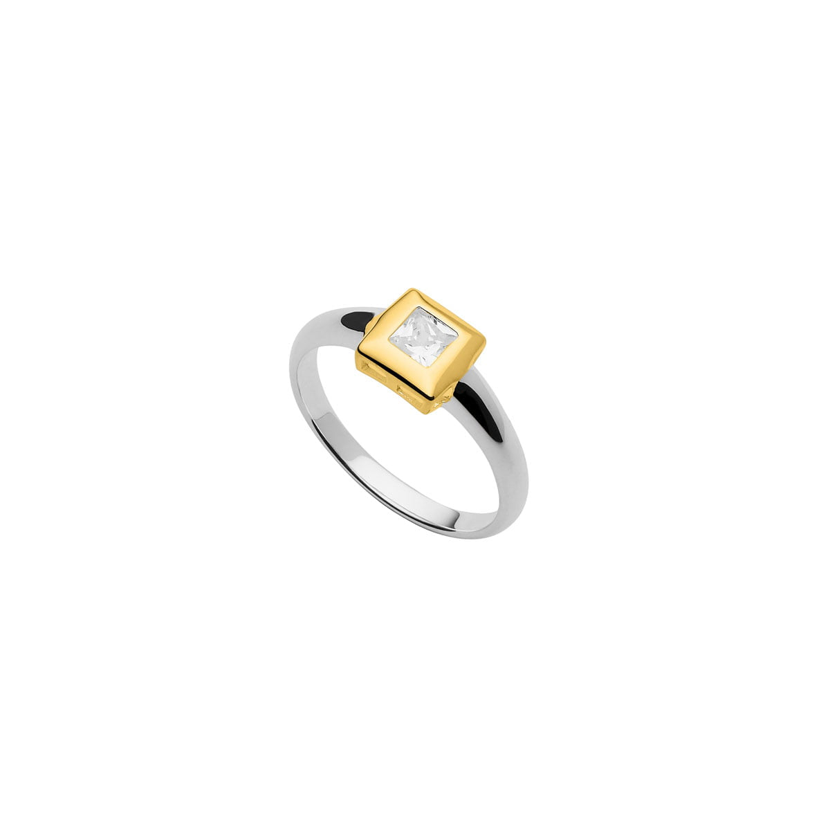 Najo Rings Small Najo Halo 2-Tone Cubic Zirconia Ring