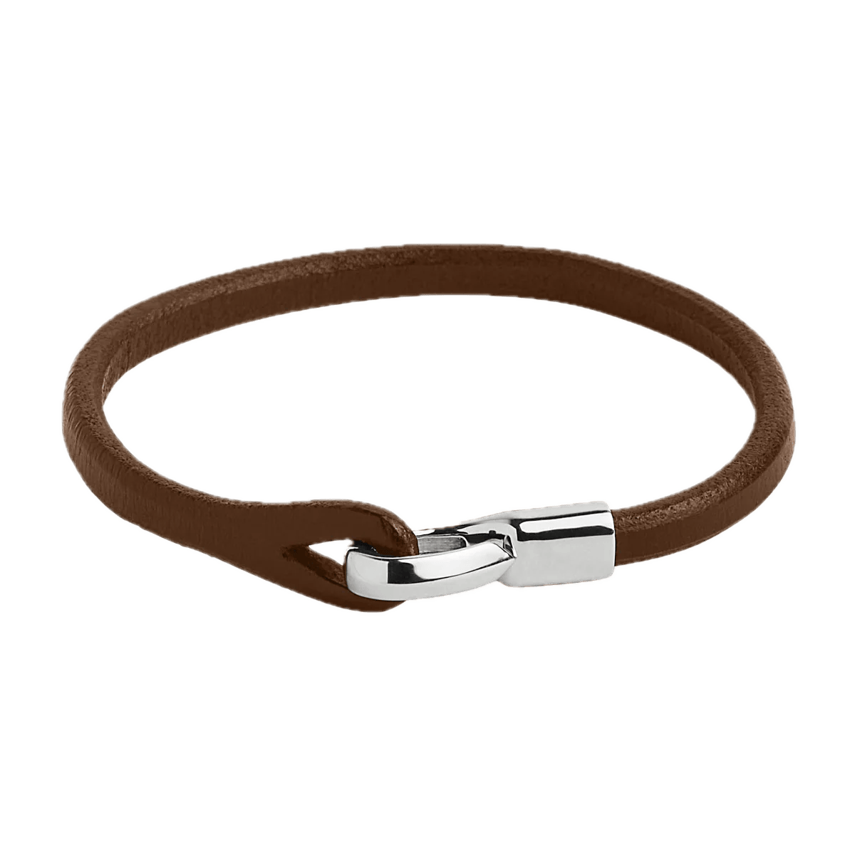Najo Tan / 21cm Najo Kinship Men’s Leather and Steel Bracelet