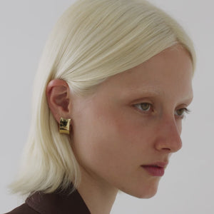 Najo- Earrings- Comet E7205 gold plated on model video